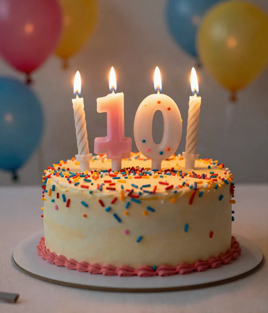 Torta de cumpleaños con velas